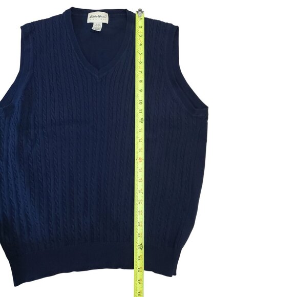 Eddie Bauer Vintage 90s Mens Sweater Vest Size‎ L Cotton Preppy Academia Career - Picture 7 of 8